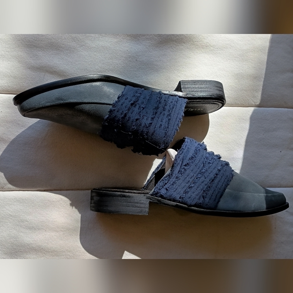 Kelsi Dagger Women's Blue Leather And Fabric Mules_8.5 - Picture 9 of 9